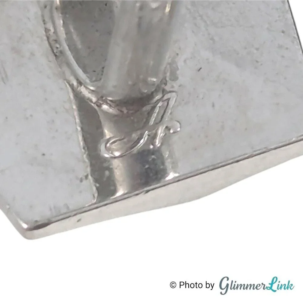 Vintage Anson Silver Tone Mid Century Modern Cufflinks Geometric Trapezoid Shape